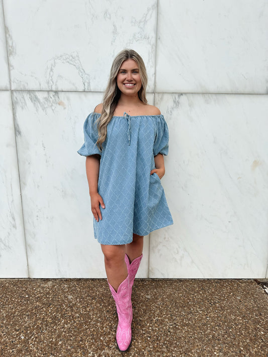 Puff Sleeve Mini Dress