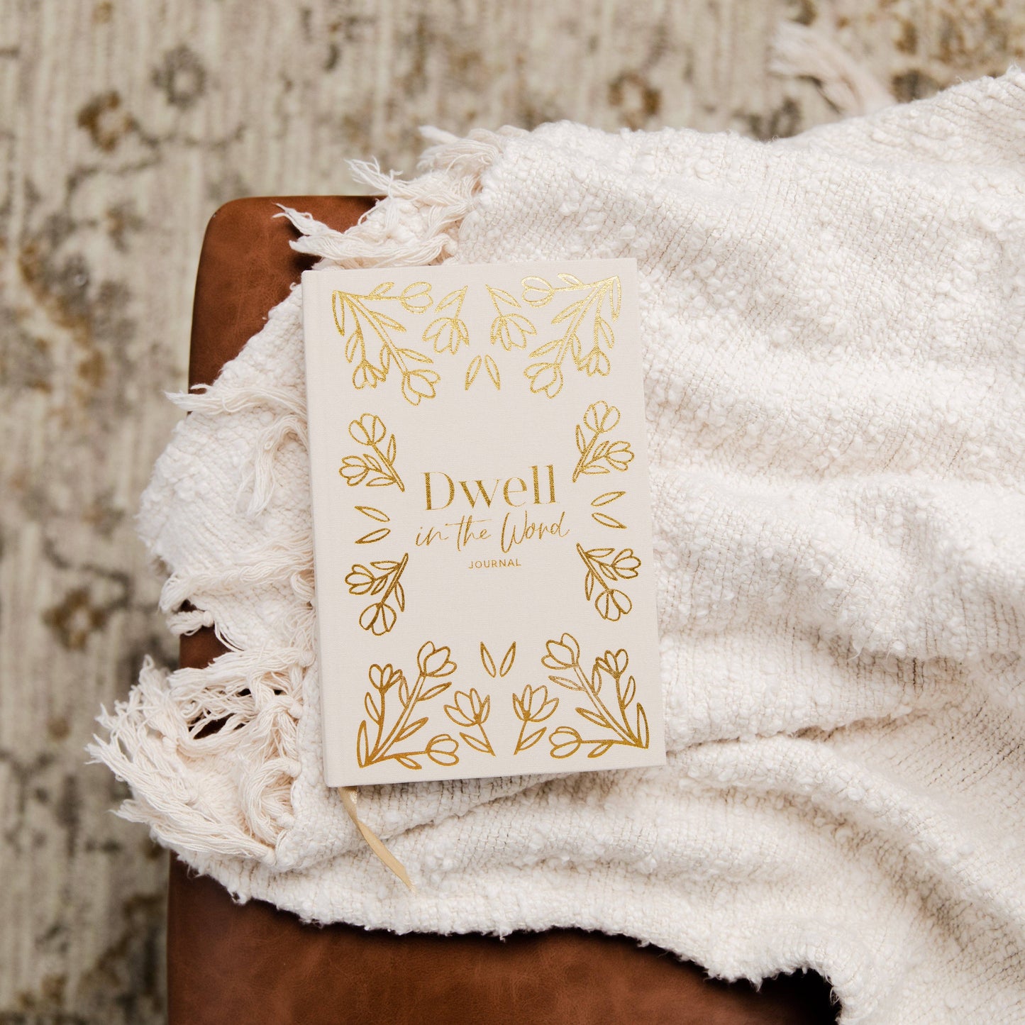 Dwell in the Word Journal | Linen Gold Foil Bound