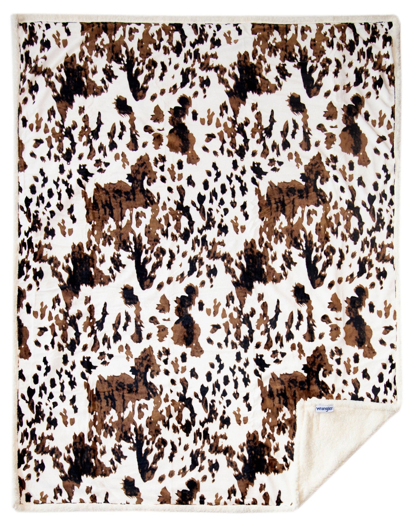 Tri-color Cowhide Sherpa Throw