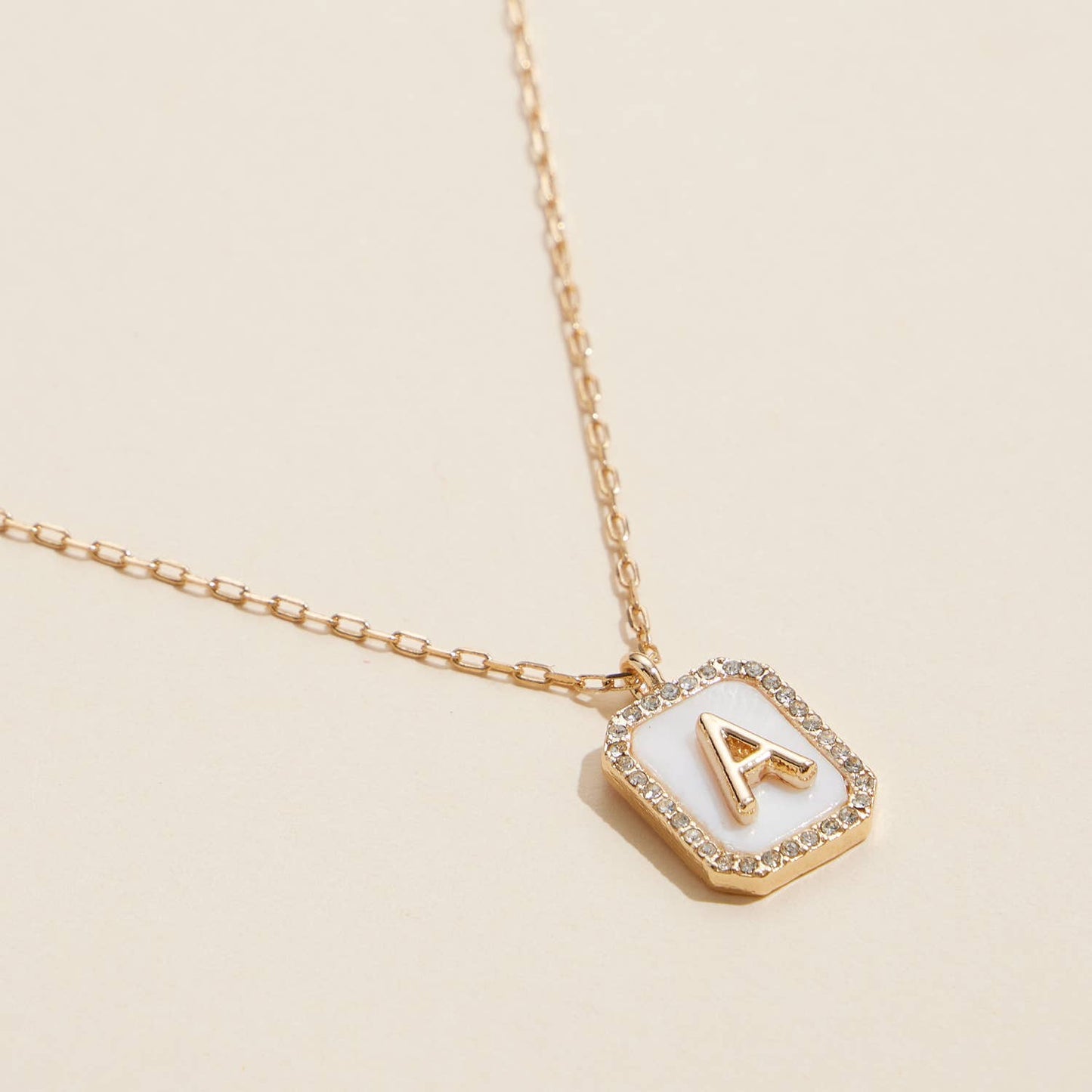 Initial Shell Charm Necklace
