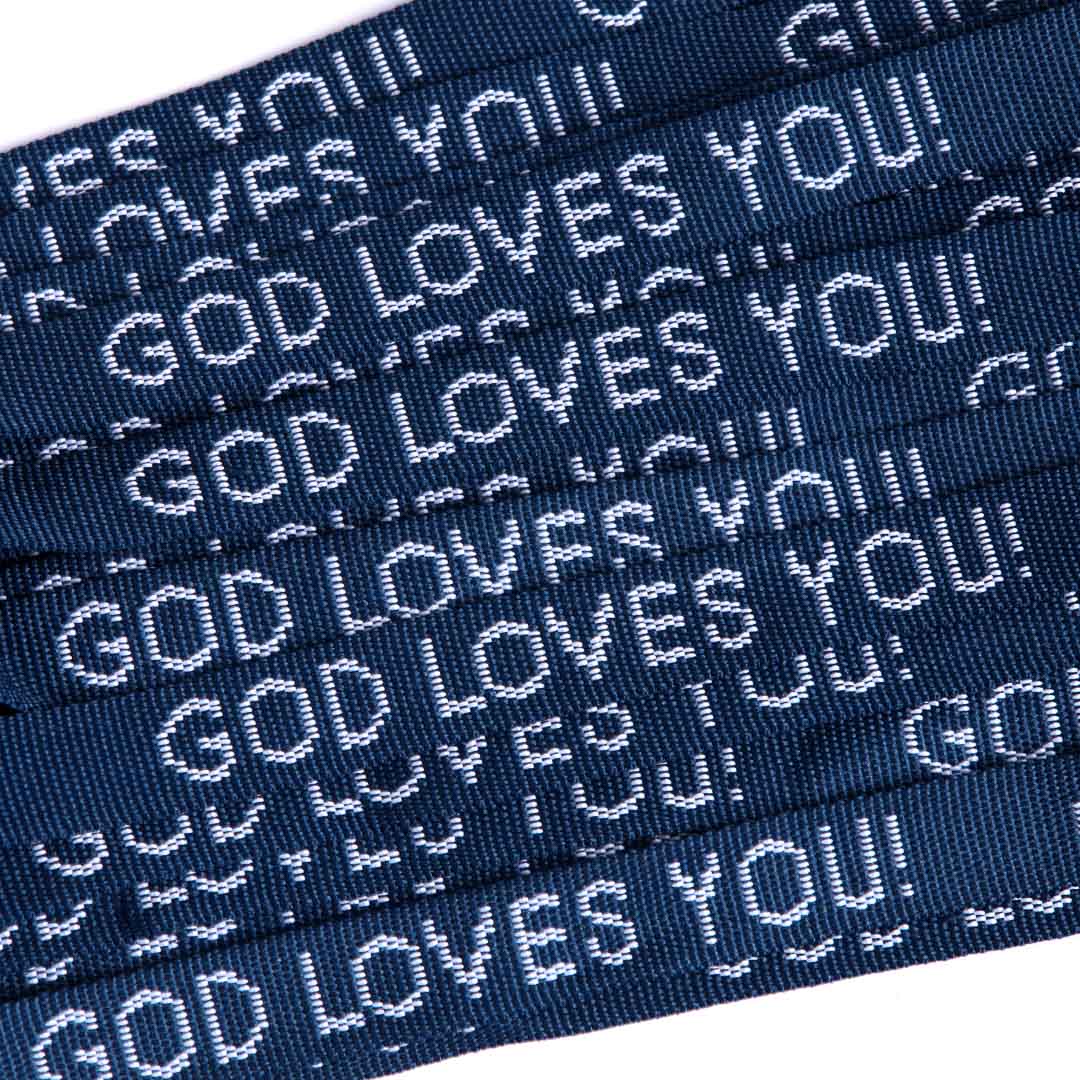 Bracelet Woven God Loves You Delta Blue