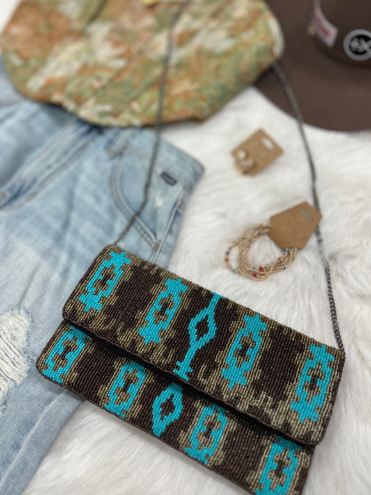 Turquoise Mirage Clutch