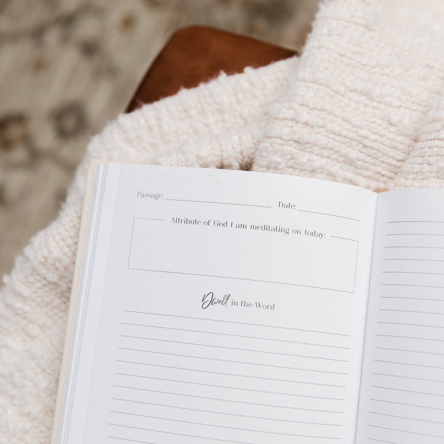 Dwell in the Word Journal | Linen Gold Foil Bound