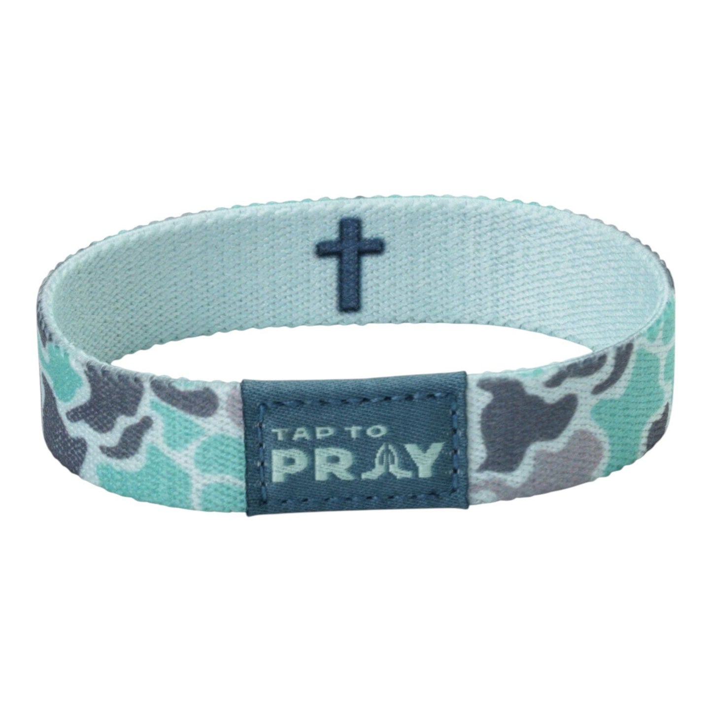 Tap To Pray Wristband: Mint River Rock Camo
