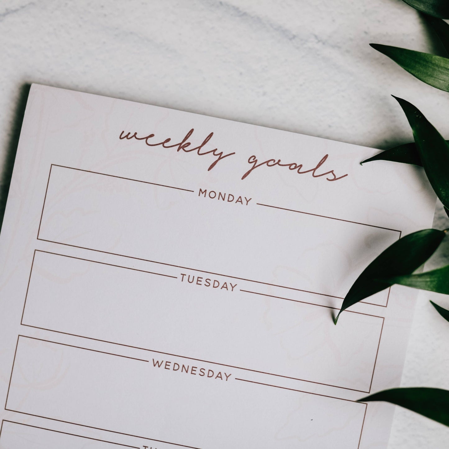 Weekly Goals Notepad | Blush Floral