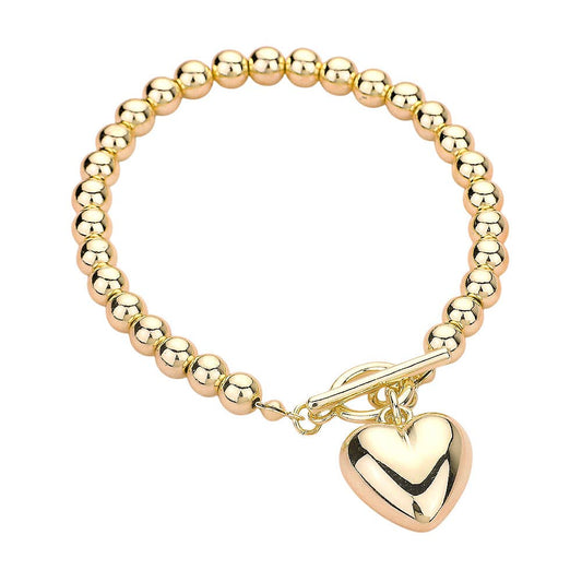 Bubble Heart Charm Bracelet