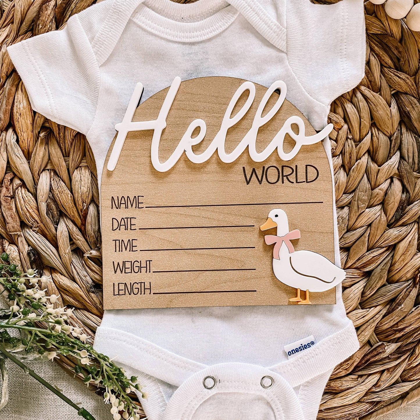 Hello World Birth Stat Goose Sign