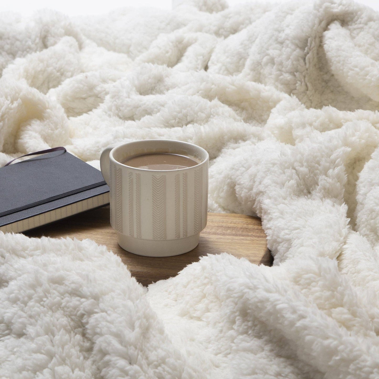 Tri-color Cowhide Sherpa Throw