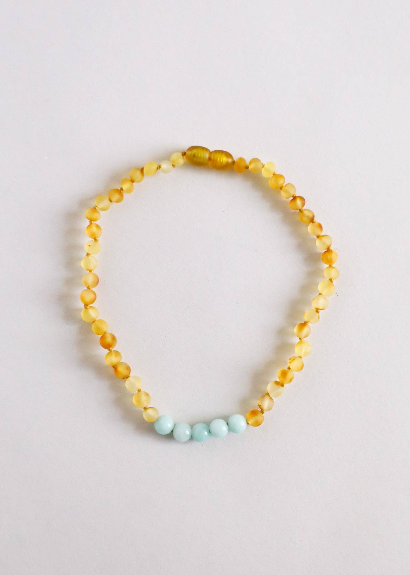 Raw Honey Baltic Amber + Amazonite || Necklace