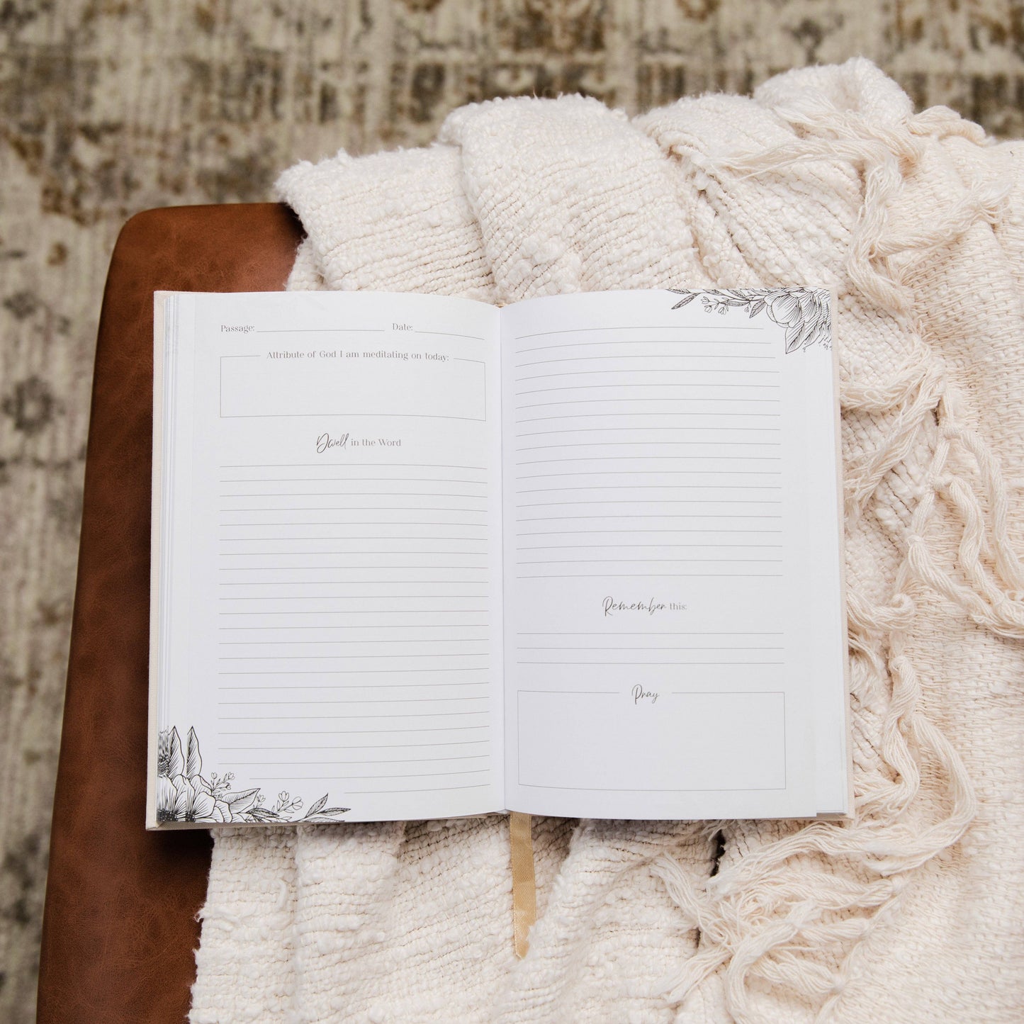 Dwell in the Word Journal | Linen Gold Foil Bound