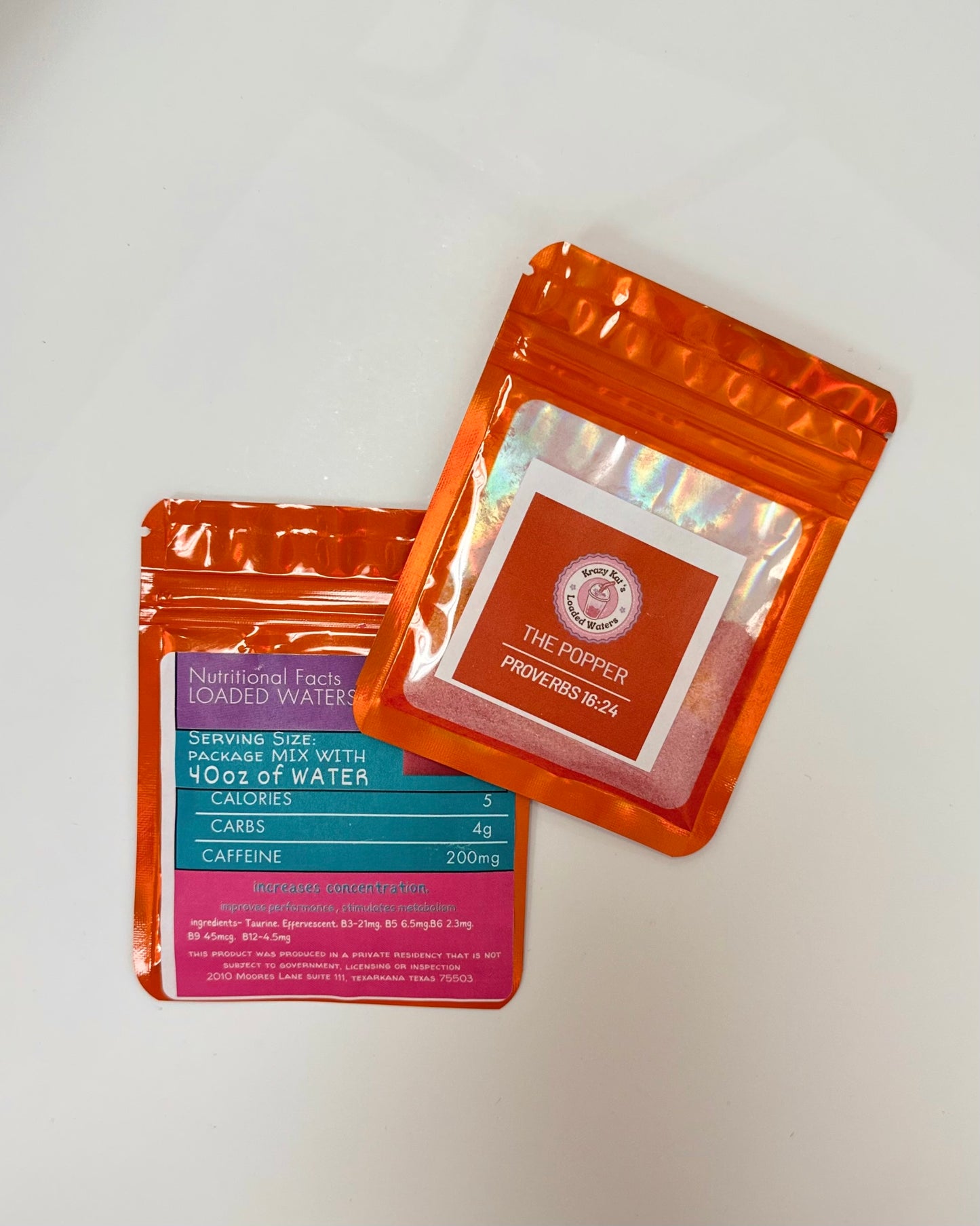 Caffeine Loaded Water Packets