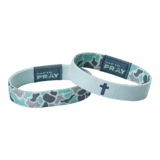Tap To Pray Wristband: Mint River Rock Camo