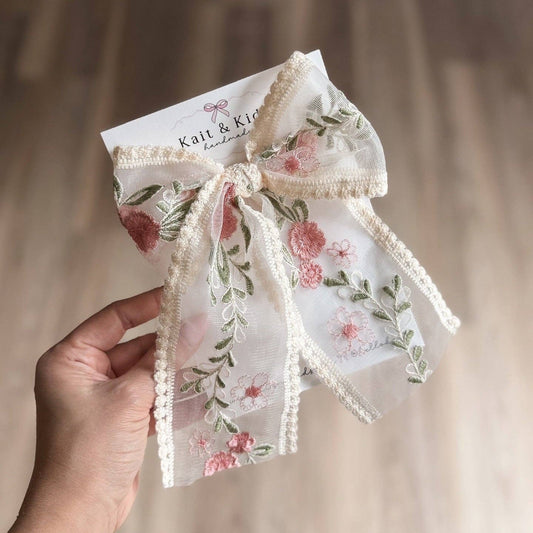 Vintage Pink Rose Bow