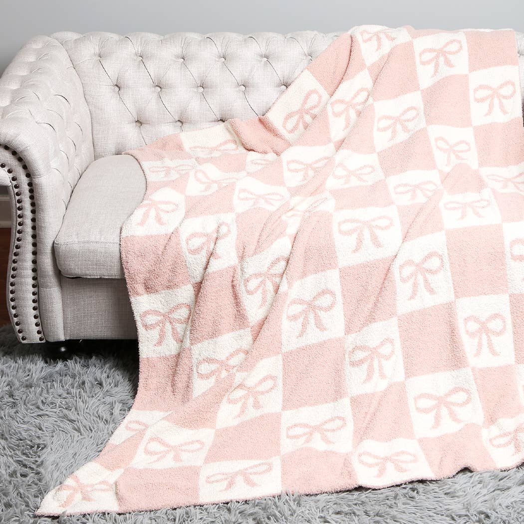 Checkered Ribbon Throw Blanket