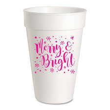 Merry & Bright Styrofoam Cups