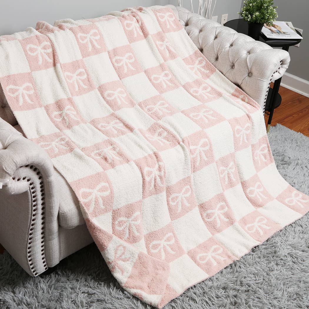 Checkered Ribbon Throw Blanket