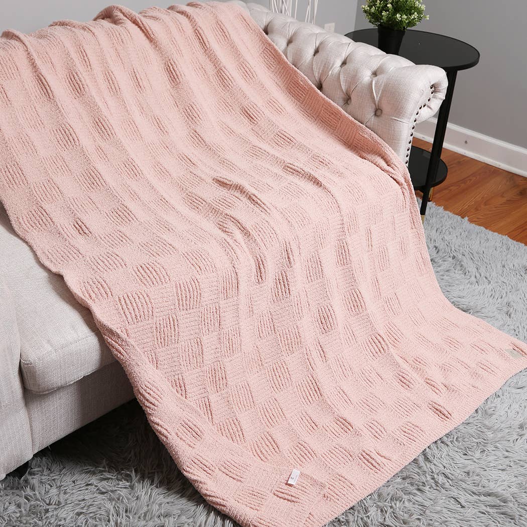 Solid Color Knit Throw Blanket