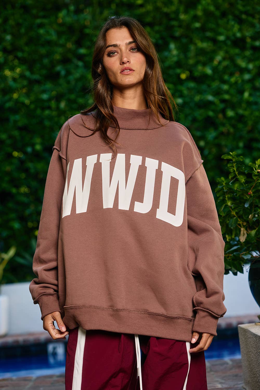 'WWJD & AMEN' Reversible Mock Neck Sweatshirt