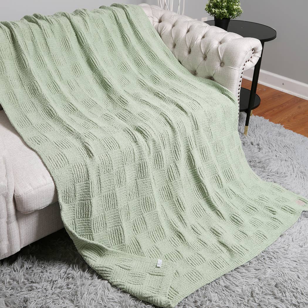 Solid Color Knit Throw Blanket