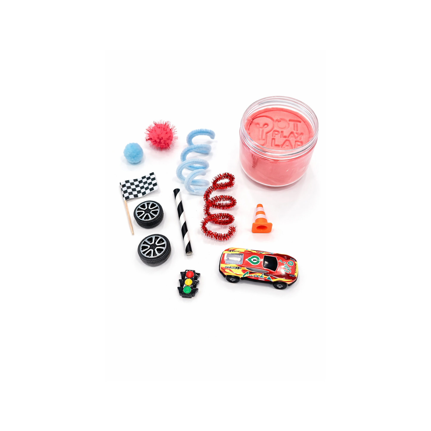 Race Car Sensory Playdough Jar