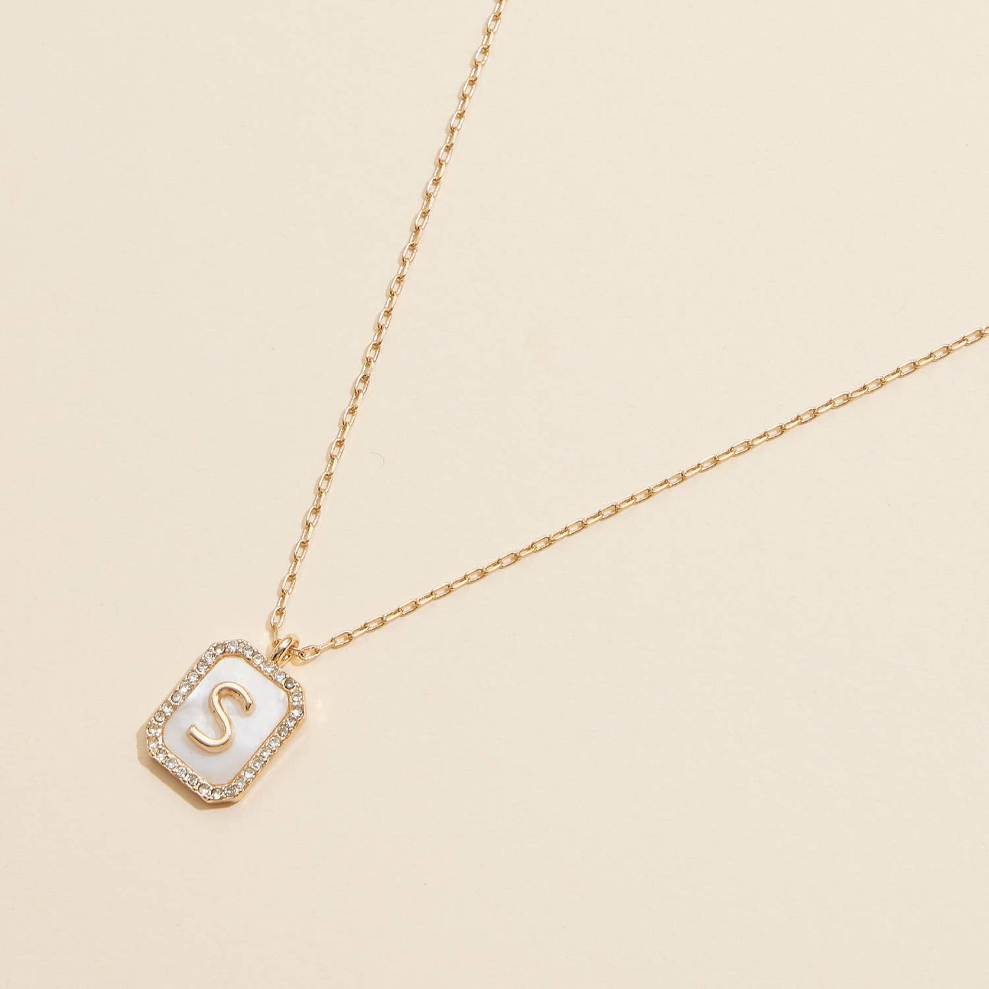 Initial Shell Charm Necklace