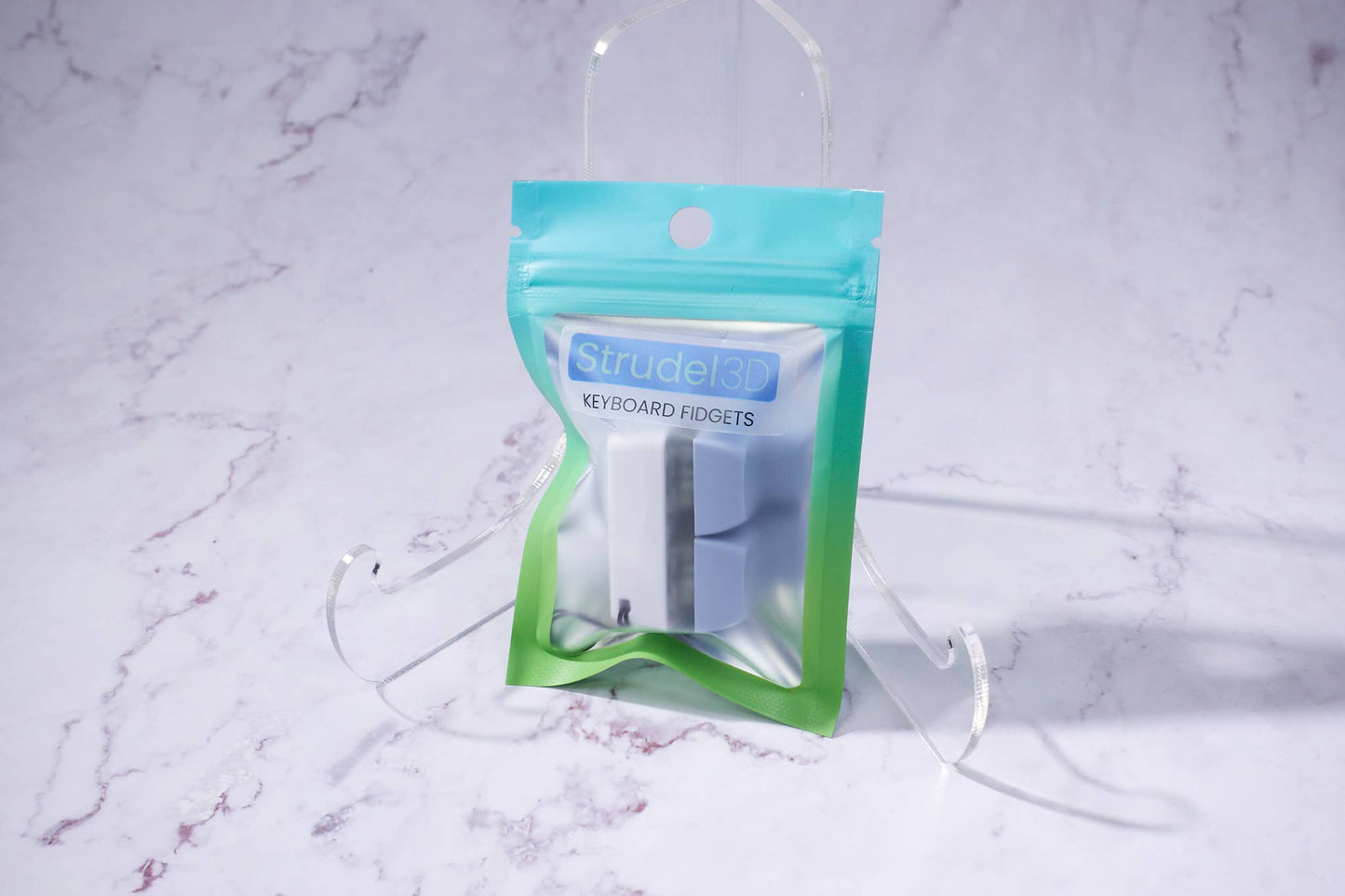 2 Key Pastel Keyboard Fidget Keychain