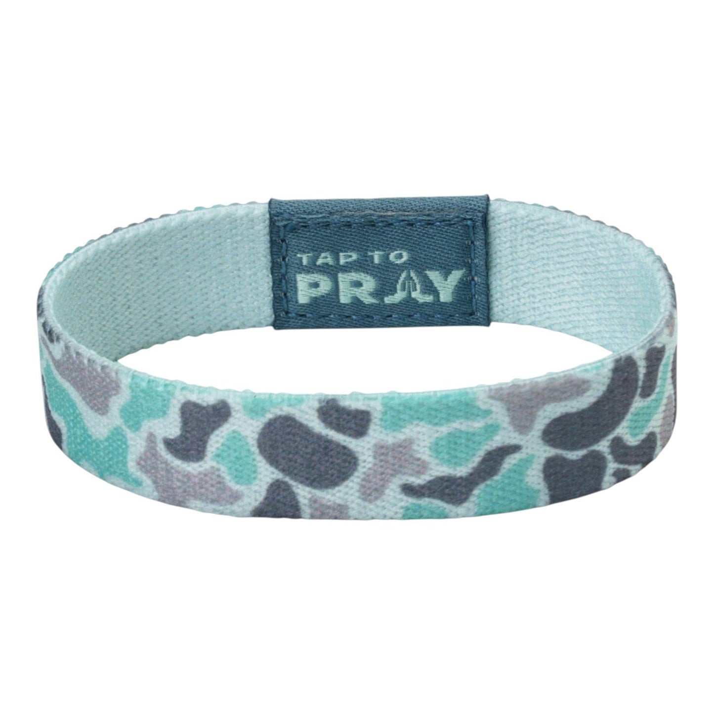 Tap To Pray Wristband: Mint River Rock Camo