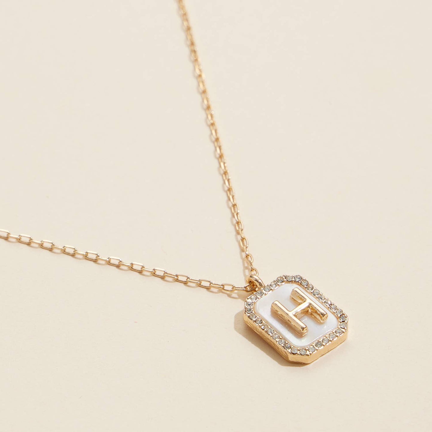 Initial Shell Charm Necklace