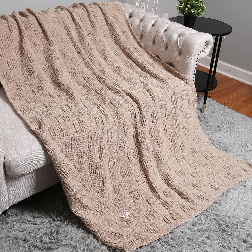 Solid Color Knit Throw Blanket
