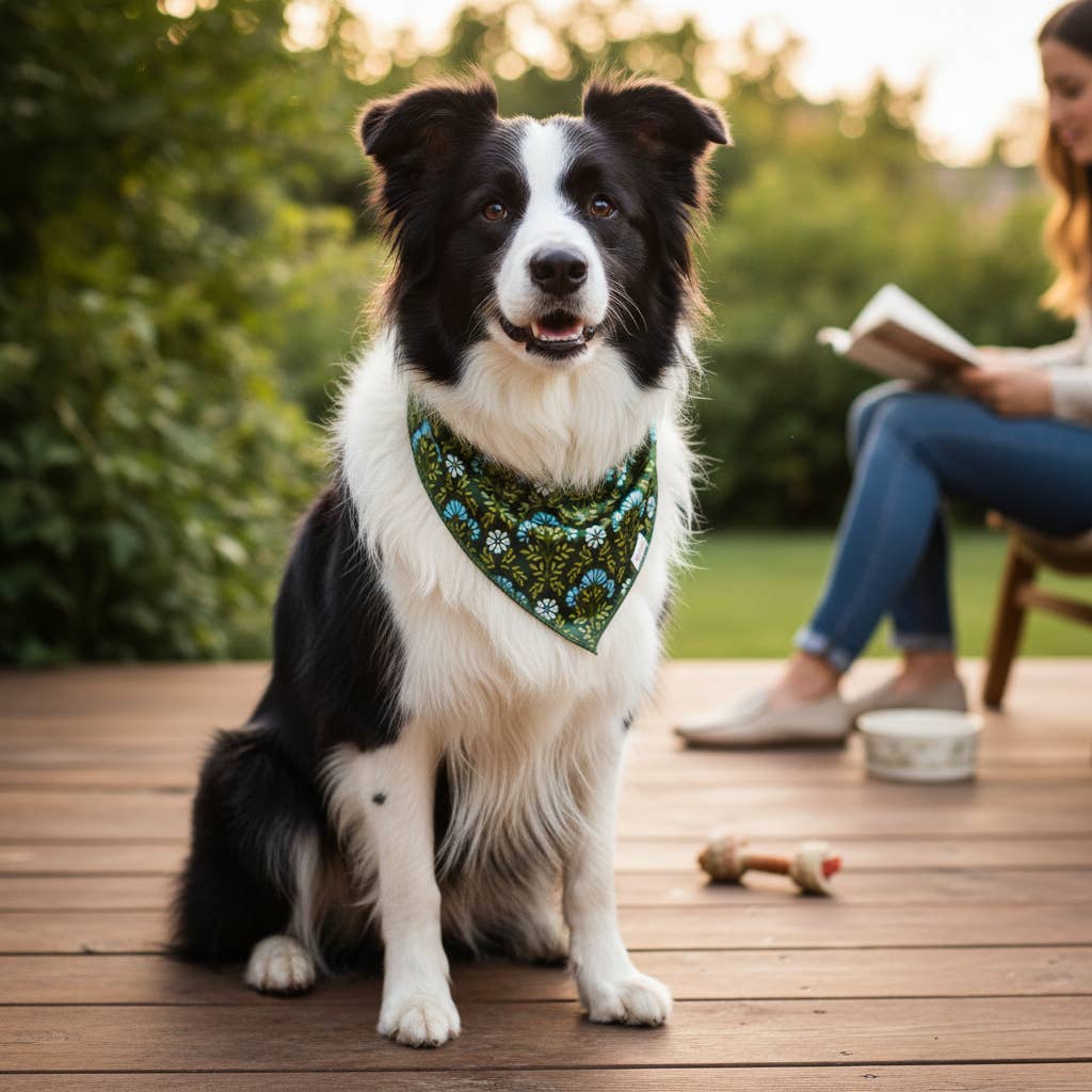 Everbloom Forest Green Pet Bandana