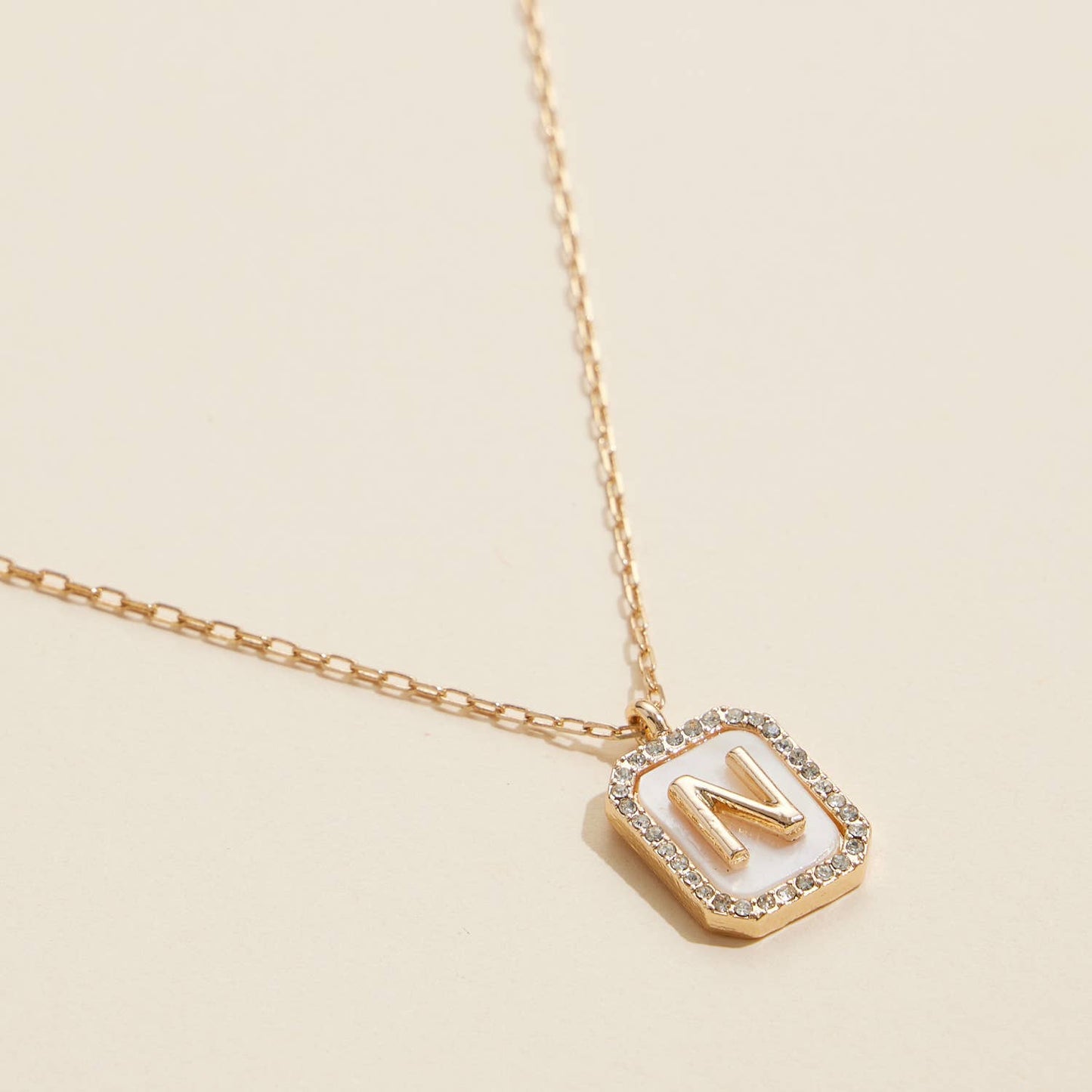 Initial Shell Charm Necklace