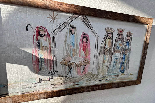 A Nativity Scene Art Canvas