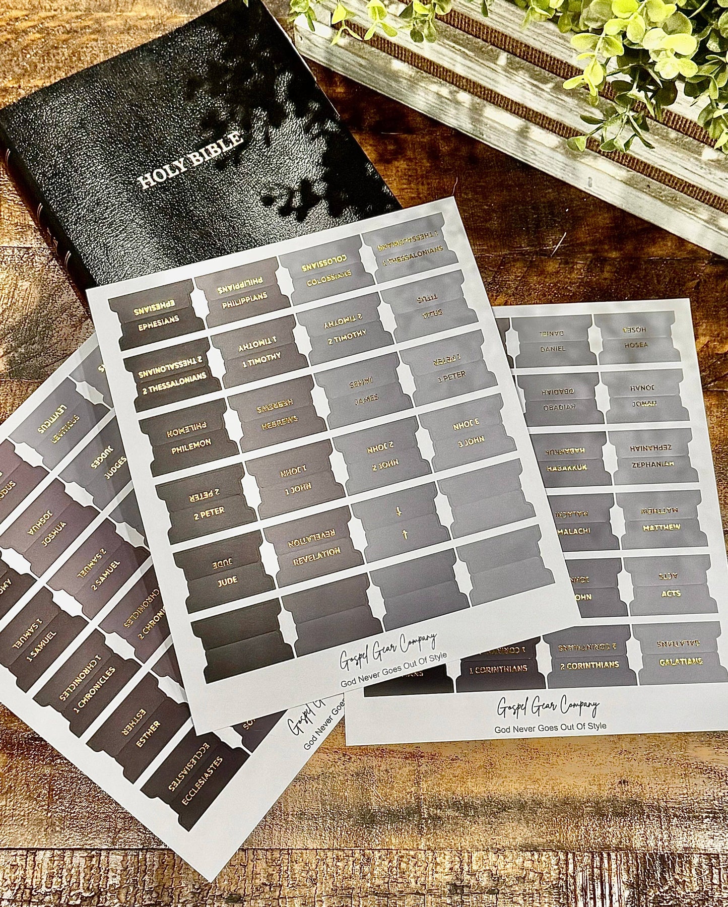 Gold Foil Smoky Coal Bible Tabs