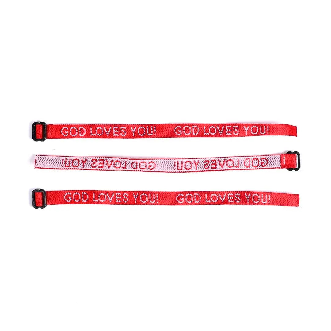 Bracelet Woven God Loves You Red