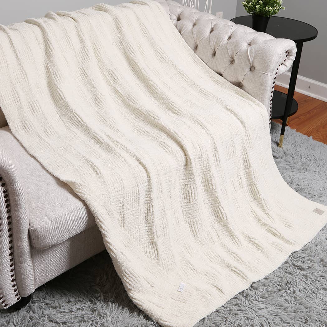 Solid Color Knit Throw Blanket