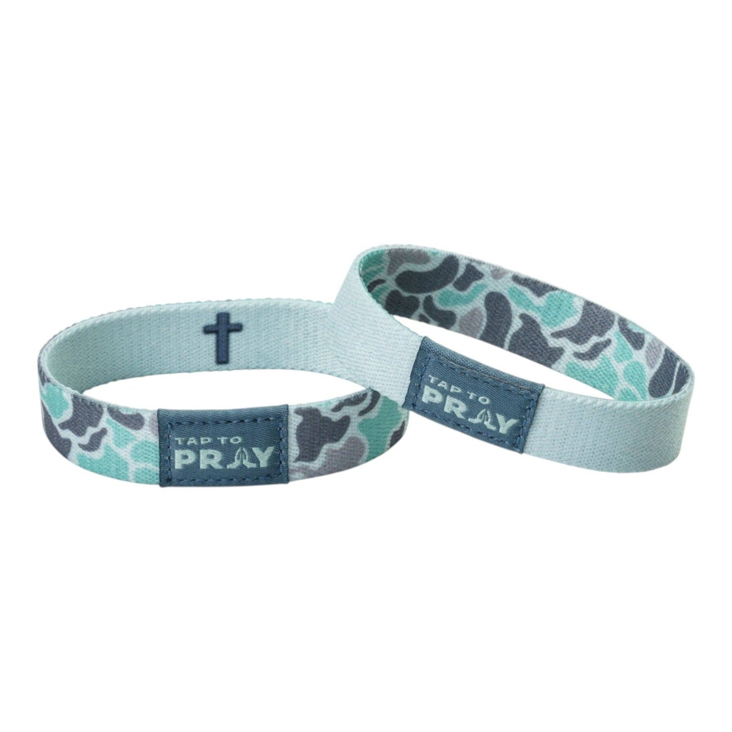 Tap To Pray Wristband: Mint River Rock Camo
