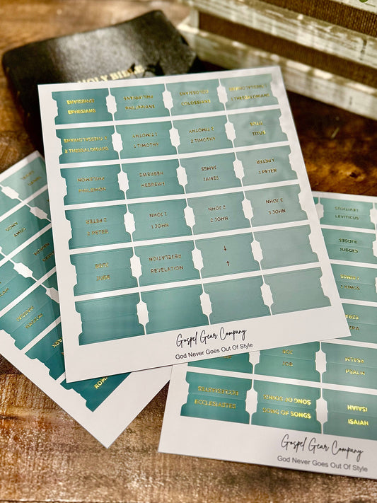 Gold Foil Sea Foam Bible Tabs