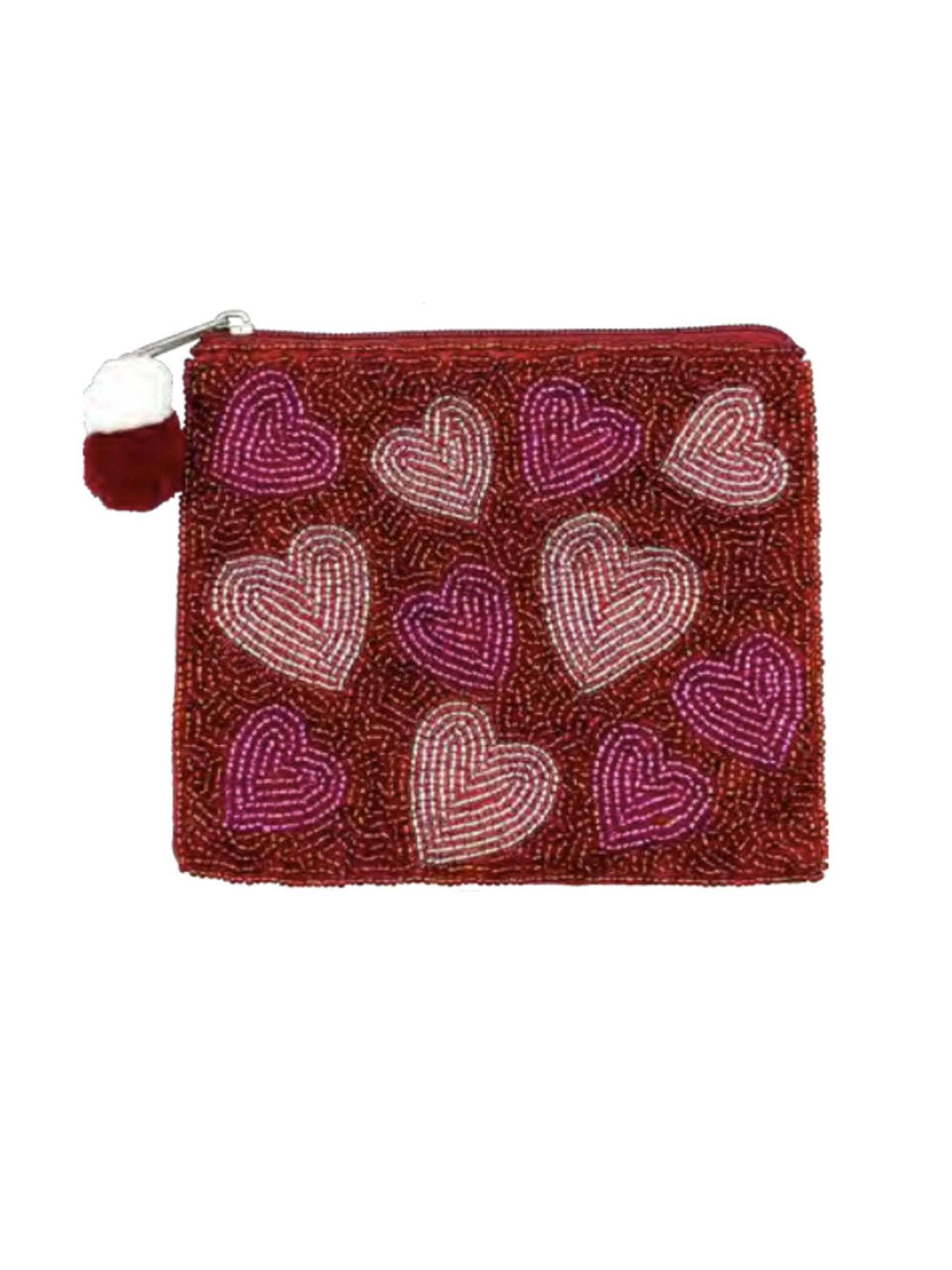 HEART Beaded Coin Purse