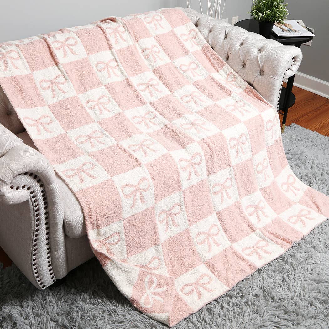 Checkered Ribbon Throw Blanket