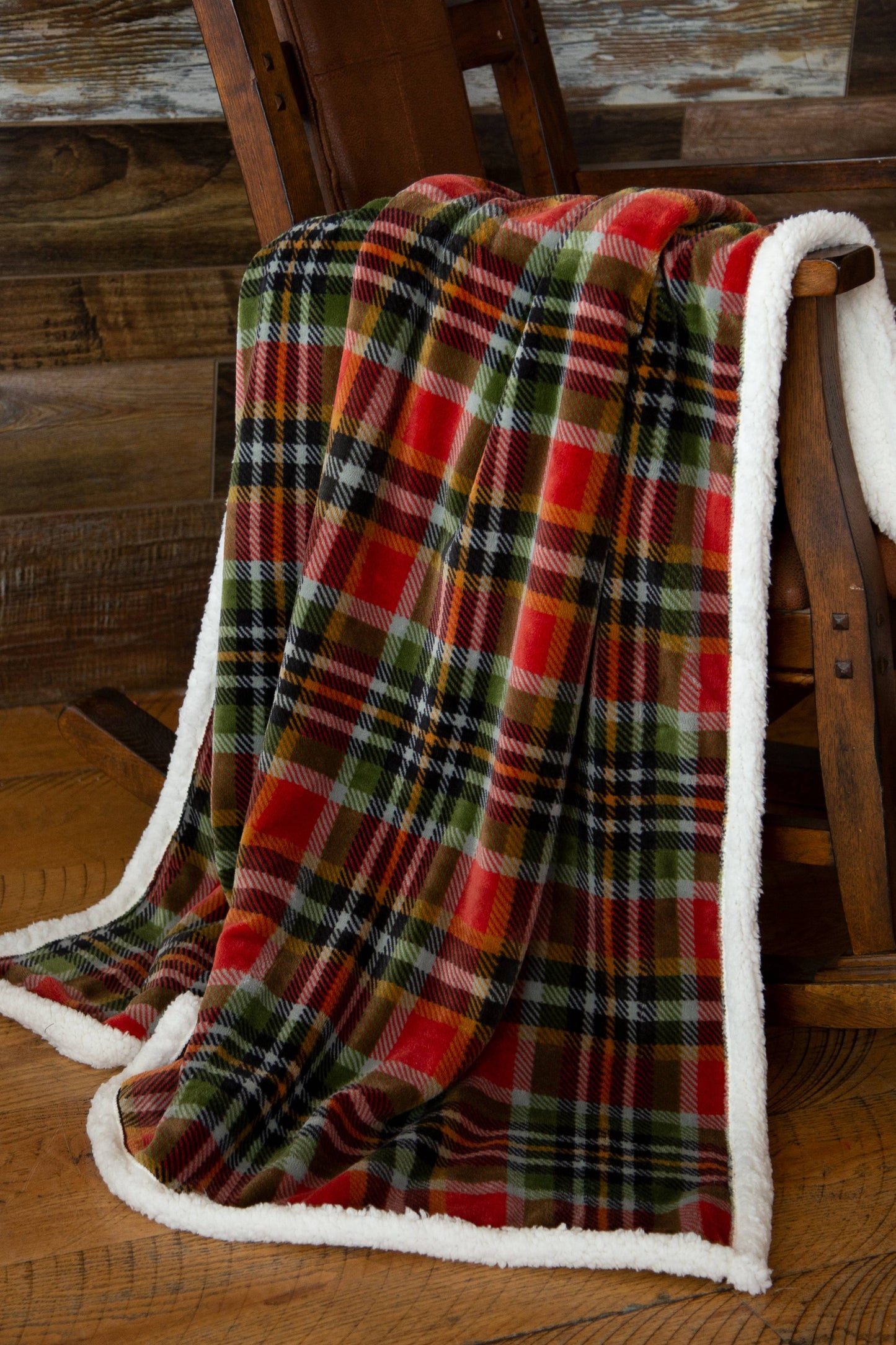 Rust & Sage Sherpa Throw