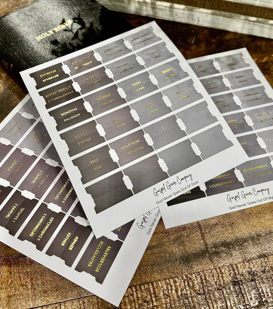 Gold Foil Smoky Coal Bible Tabs