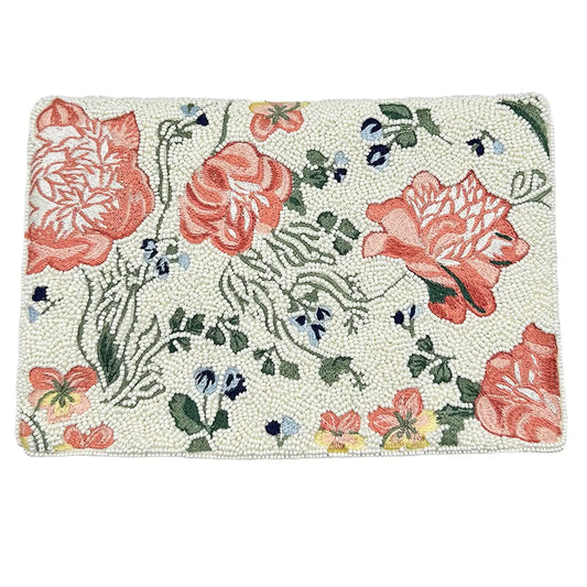 Floral Embroidery Beaded Clutch