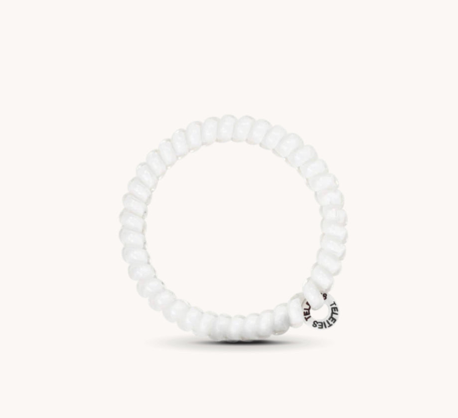 Small Spiral Coconut White Hair Ties