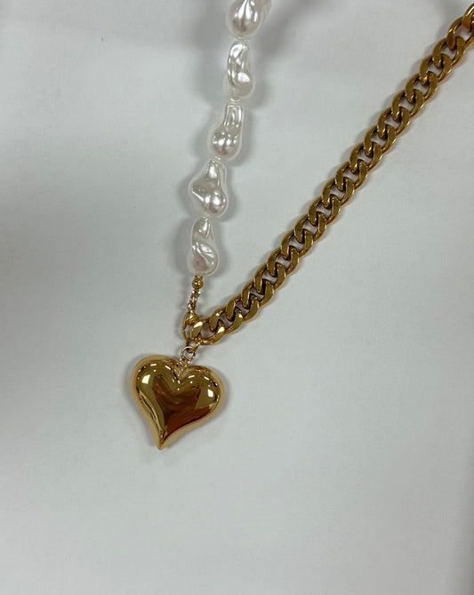 Heart Pearl Necklace