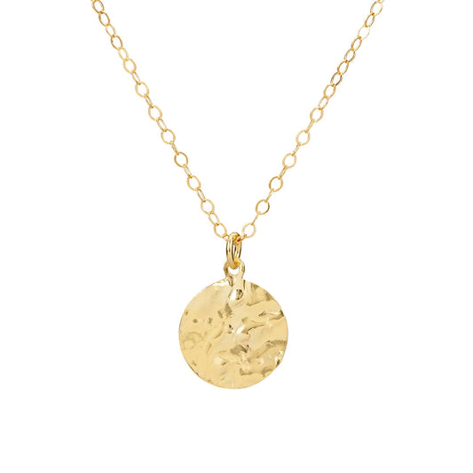 Gold Coin Disc Necklace