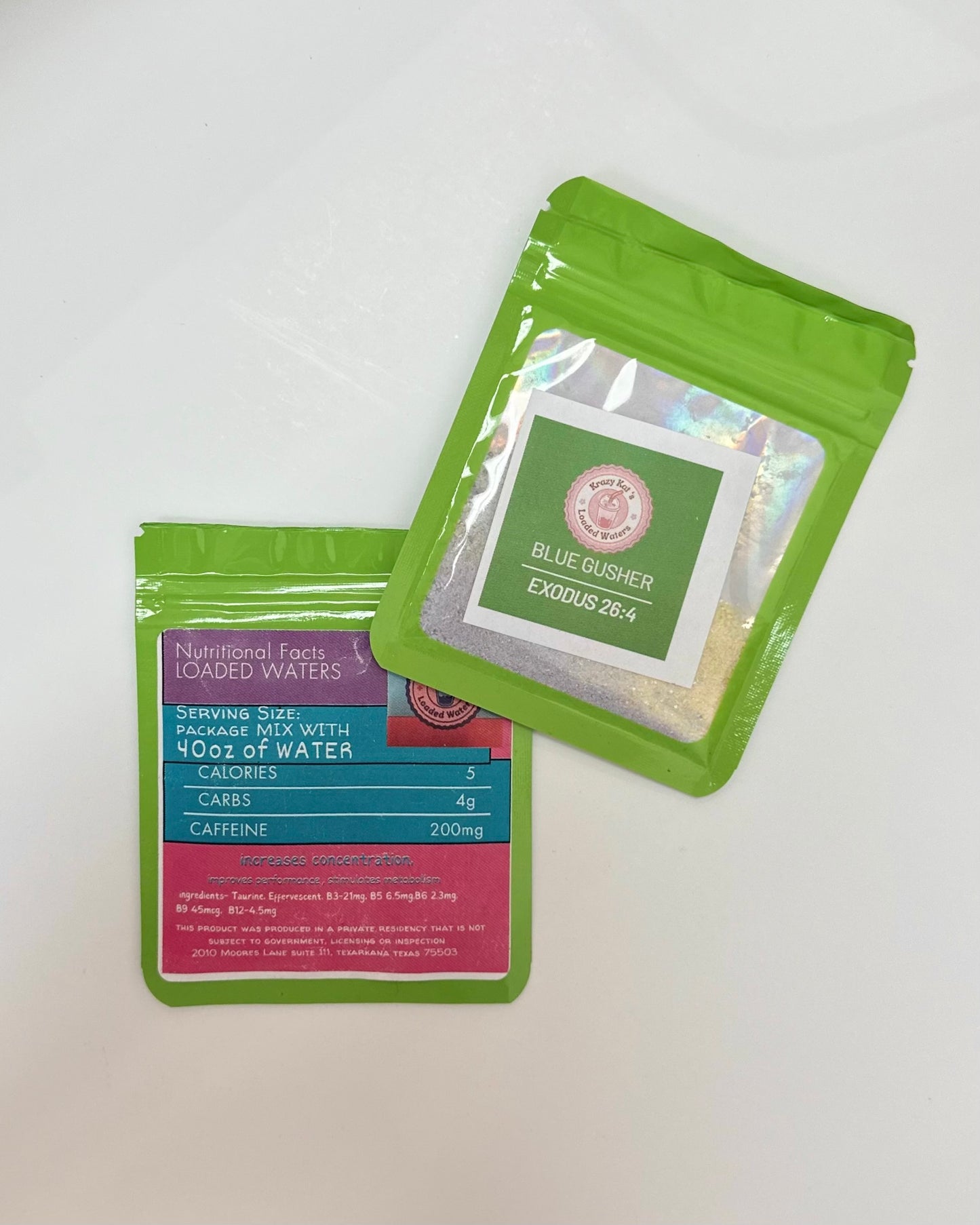 Caffeine Loaded Water Packets