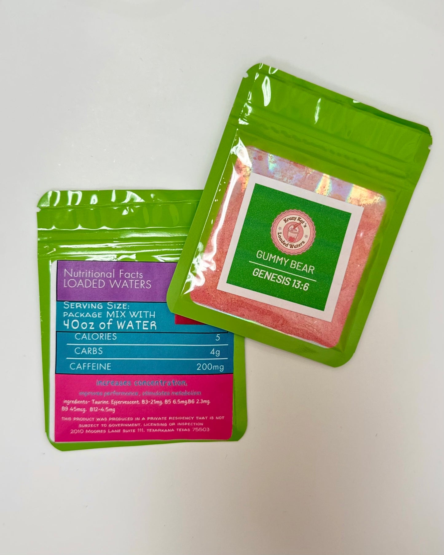 Caffeine Loaded Water Packets