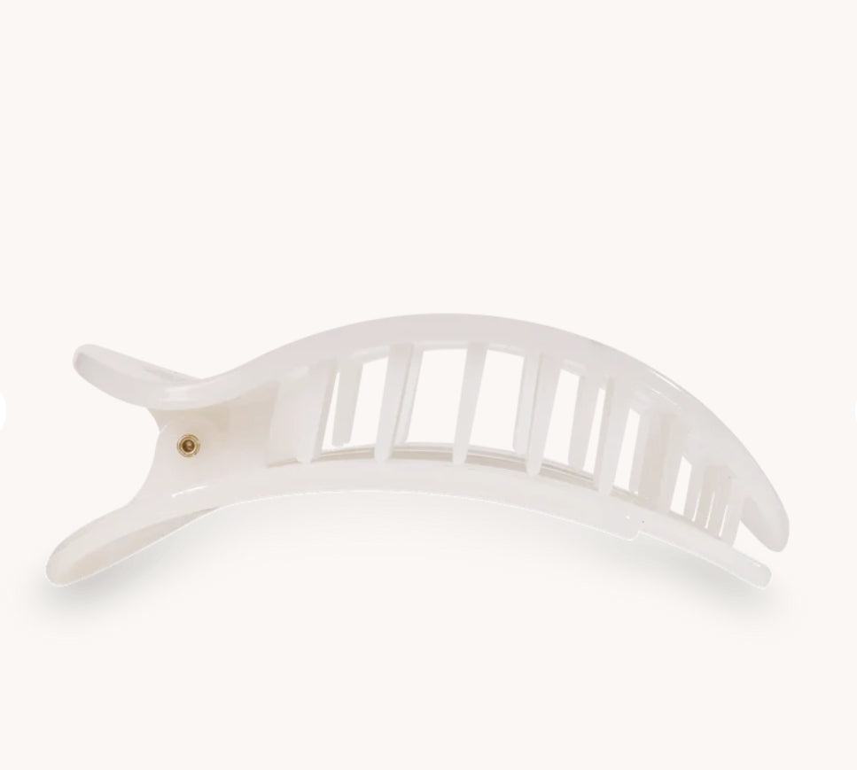 Round Flat Hair Clip | Small | Coconut White