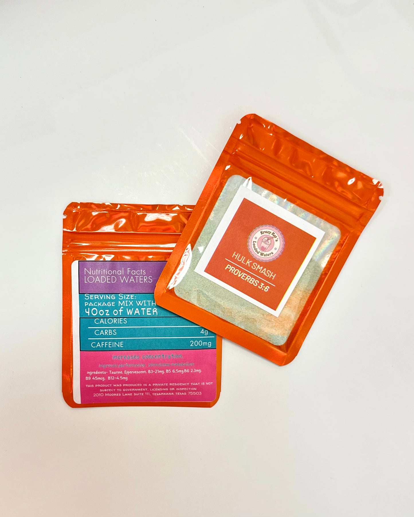 Caffeine Loaded Water Packets