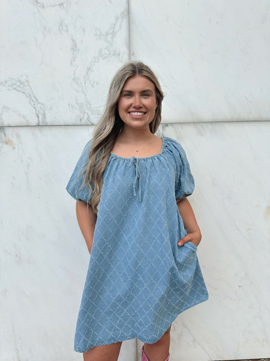 Puff Sleeve Mini Dress